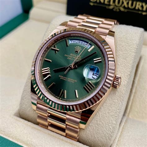 rolex green date|rolex day date 40.